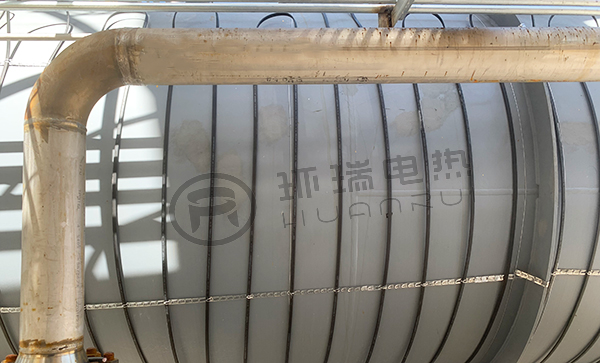 化工储罐电伴热带安装实物图